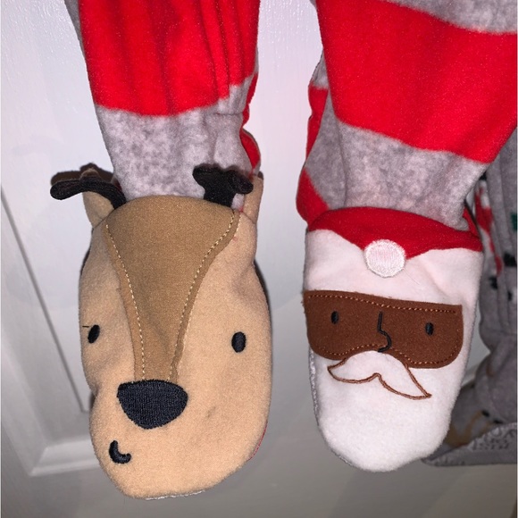 Carter’s just one you African-American Santa fleece footed pajamas Holiday Set - Picture 8 of 13